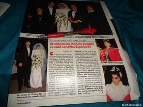 Coleccionismo de revistas: RECORTE : MISS ESPAÑA 85, SE CASAA CON AHIJADO DE MANOLO ESCOBAR. LECTURAS, DICBRE 1990
